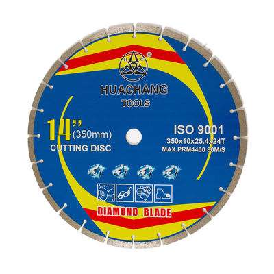 Hot Press 350×2.2/3.2×10×25.4×24T Sintered Segmented Diamond สำหรับใบมีดหินแกรนิต หินอ่อน คอนกรีต และอิฐ
