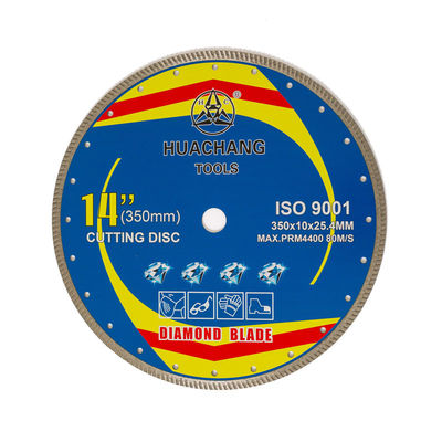 Hot Press 14inch '350×2.2/3.2×10×25.4mm High Quality Porcelain Diamond Blade65Mn Steel Body with Long Cut Life
