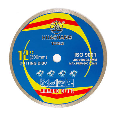 12 นิ้ว '300 × 2.0/3.0 × 10 × 25.4 มม. ใบเลื่อยกระเบื้องเพชรแบบกดร้อนสำหรับวัตถุประสงค์ทั่วไป เซรามิก หินอ่อน และคอนกรีต