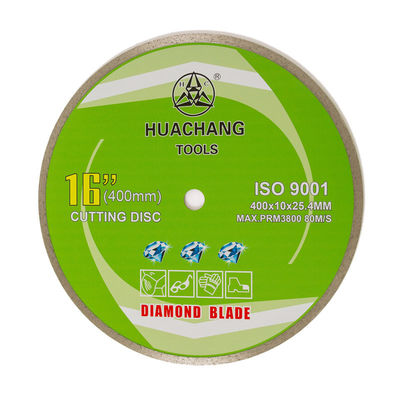 16 นิ้ว '400 × 2.6 / 3.4 × 10 × 25.4 มม. กดเย็นใบมีดขอบเพชรแบบต่อเนื่องสำหรับเซรามิกที่มีอายุการใช้งานยาวนาน