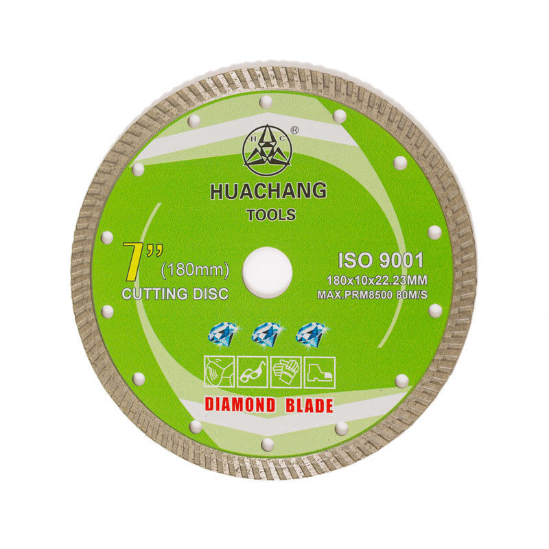 Cold Press 7inch 180×1.6/2.6×10×22.23mm Turbo Diamond Blade For General Purpose, Ceramic, Marble and Concrete