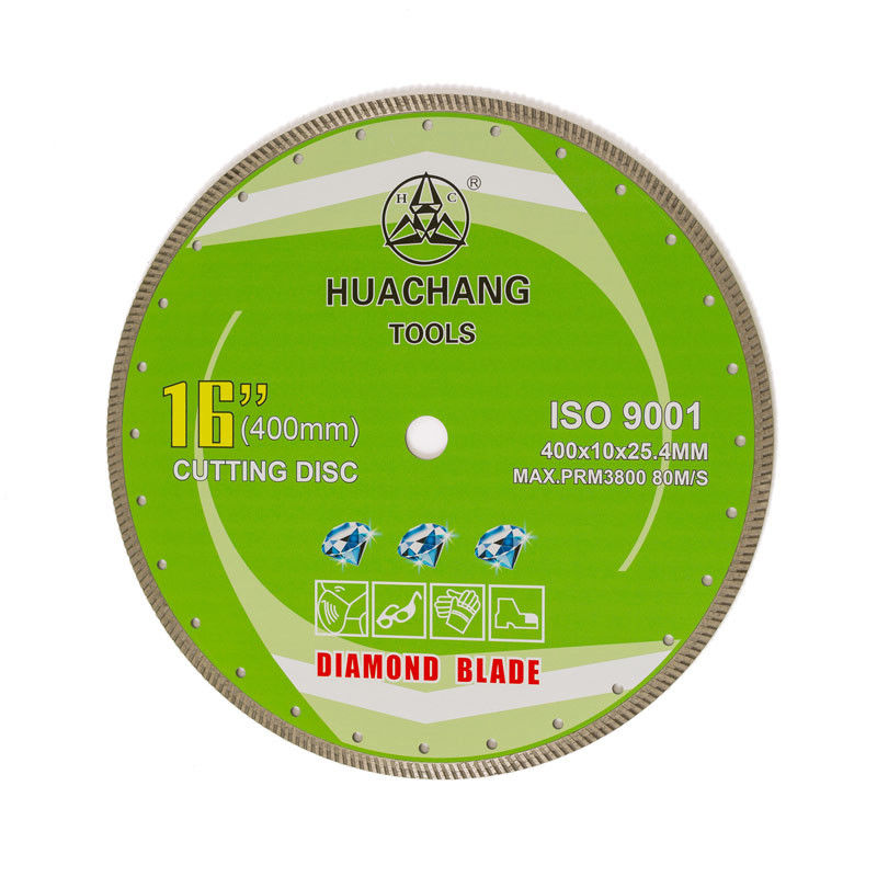 คุณภาพสูง 16 นิ้ว 400x10 × 25.4 มม. Dry Cut ต่อเนื่อง Diamond Turbo Blade สำหรับหินแกรนิต 16 นิ้ว 400 มม. x 25.4 มม.